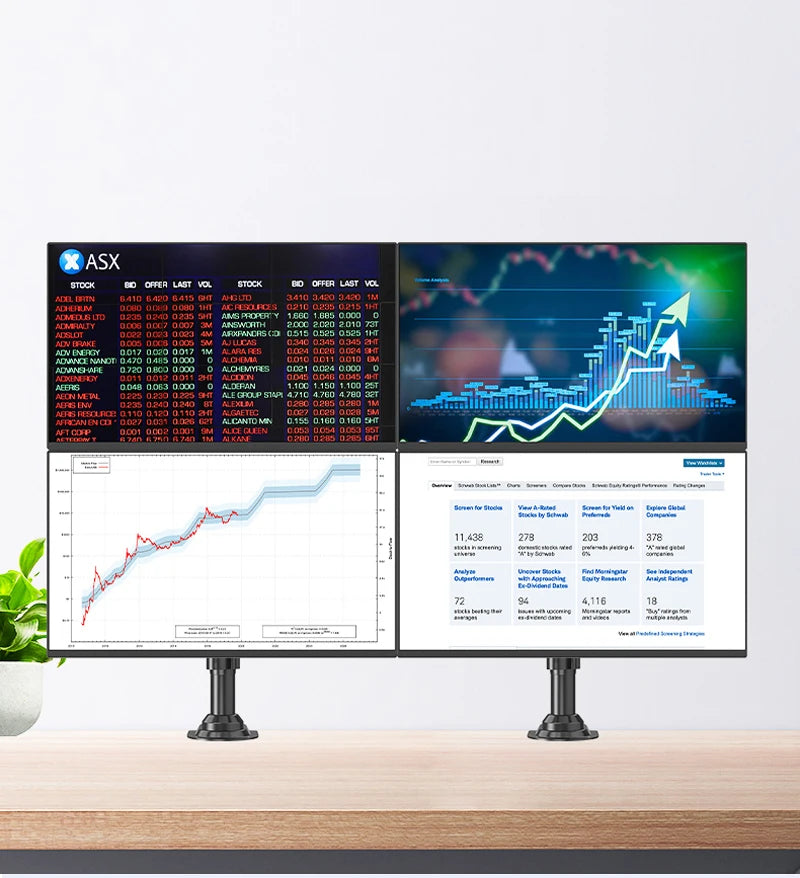 NB H180 17"-27" 22"-32"Double Monitor Desk Holder Arm Gas Spring Full Motion LCD TV Mount 2-9Kg 2-12Kg Dual Arm Clamp Bracket