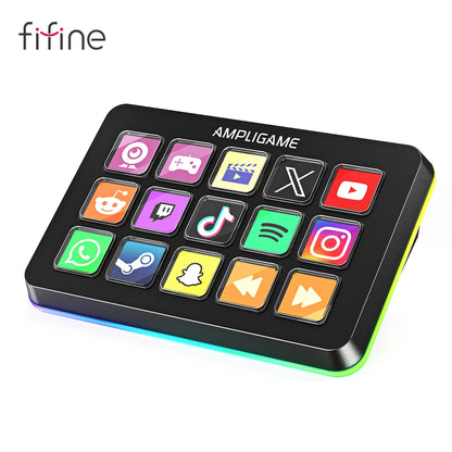 D6 Mini Keyboard with 15 Customizable Macro Buttons, Trigger Actions via App， Custom Macros for Obs/Twitch/Youtube/Vk