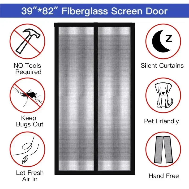 Magnetic Mosquito Net for Window Door Curtain Insect Screen Anti-Mosquito Net Curtains Invisible Mesh Protective Shades Home