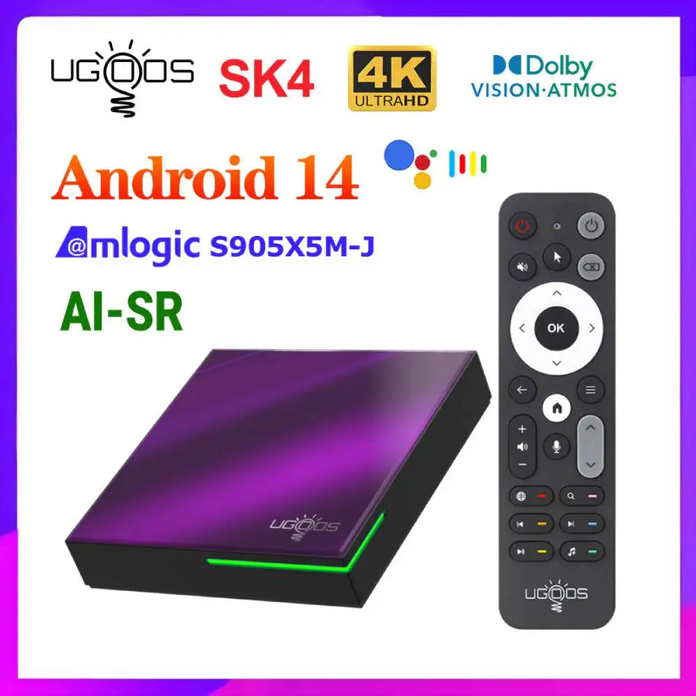 Amlogic S905X5M-K  SK4 Pro Android 14 TV BOX DTS Dolby Vison ATMOS Audio AI-SR SK4 S905X5M-J Android 14.0 Set Top Box