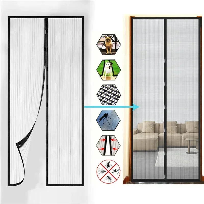Magnetic Mosquito Net for Window Door Curtain Insect Screen Anti-Mosquito Net Curtains Invisible Mesh Protective Shades Home